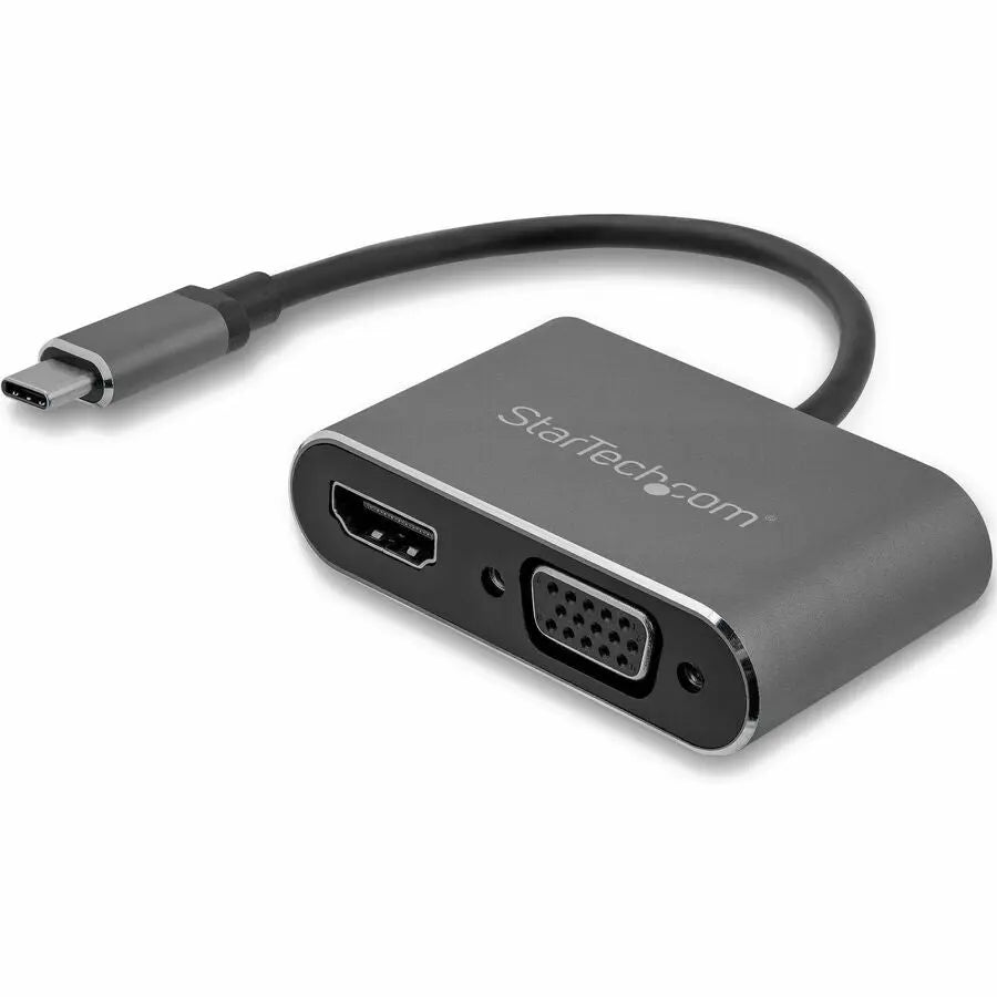 StarTech.com USB-C to VGA and HDMI Adapter - 2-in-1 4K 30Hz Video Converter in Space Gray