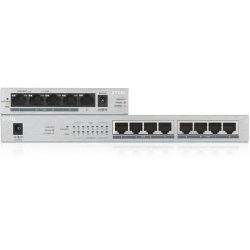 Zyxel GS1008HP 8-Port Gigabit Ethernet Unmanaged PoE+ Switch with 60W Power Budget