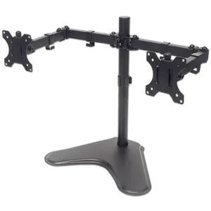 IC INTRACOM Manhattan Universal Dual Monitor Stand with Double-Link Swing Arms for 10-27" Screens
