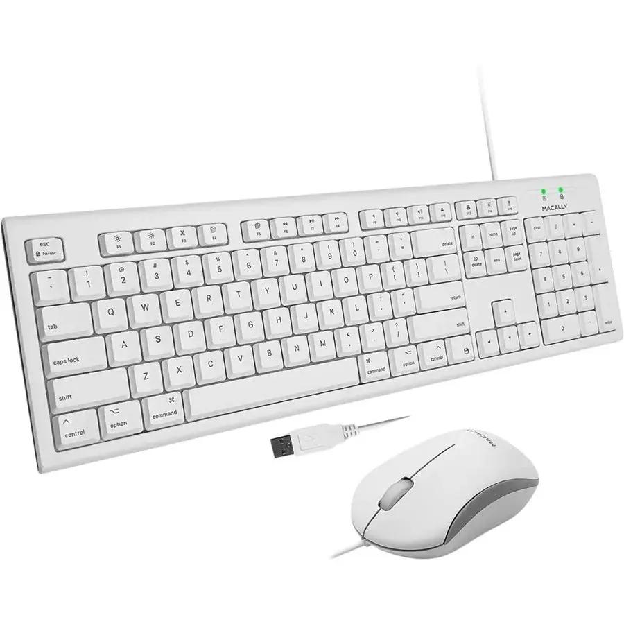 Macally QKEYCOMBO Full Size USB Keyboard and Optical Mouse for Mac by MACALLY PERIPHERALS