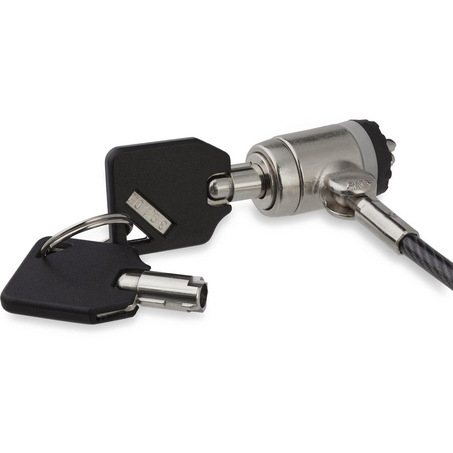 StarTech.com LTLOCKKEY 6.6ft (2m) Keyed Laptop Cable Lock with Push-to-Lock and Vinyl Coated Steel Cable
