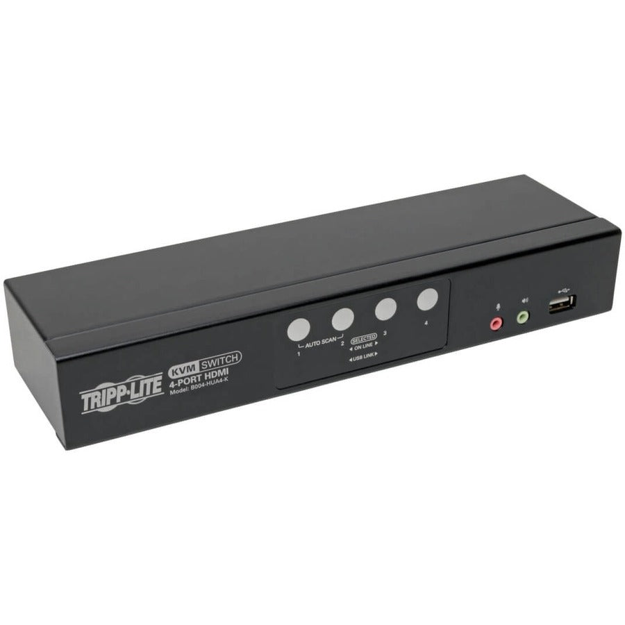 Eaton Tripp Lite Series B004-HUA4-K 4-Port HDMI/USB KVM Switch with Audio and Peripheral Sharing