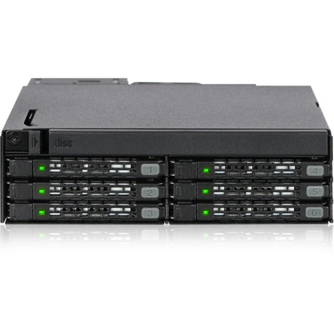 Icy Dock ToughArmor MB606SPO-B Drive Enclosure for 5.25-Inch Bays with 6x 2.5-Inch SATA/SAS SSD/HDD & Ultra Slim Optical Drive Support