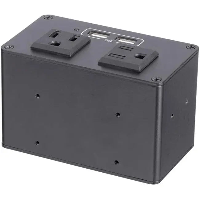 StarTech.com Power Outlet Module for Conference Table Connectivity Box – 2 AC Outlets & 2 USB Ports, Desk Mountable Charging Hub