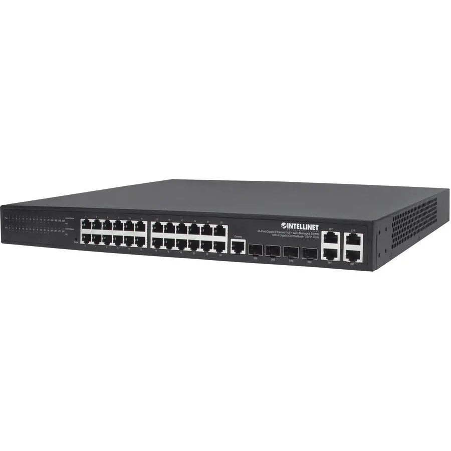 Intellinet 561426 24-Port Gigabit PoE+ Web-Managed Ethernet Switch with SFP Ports