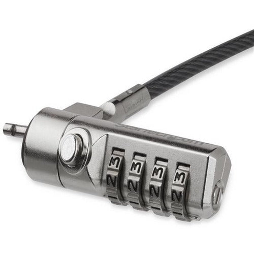StarTech.com LTLOCK4D 6.5 ft Laptop Cable Lock with Swivel Hinge and 4-Digit Combination for K-Slot Devices