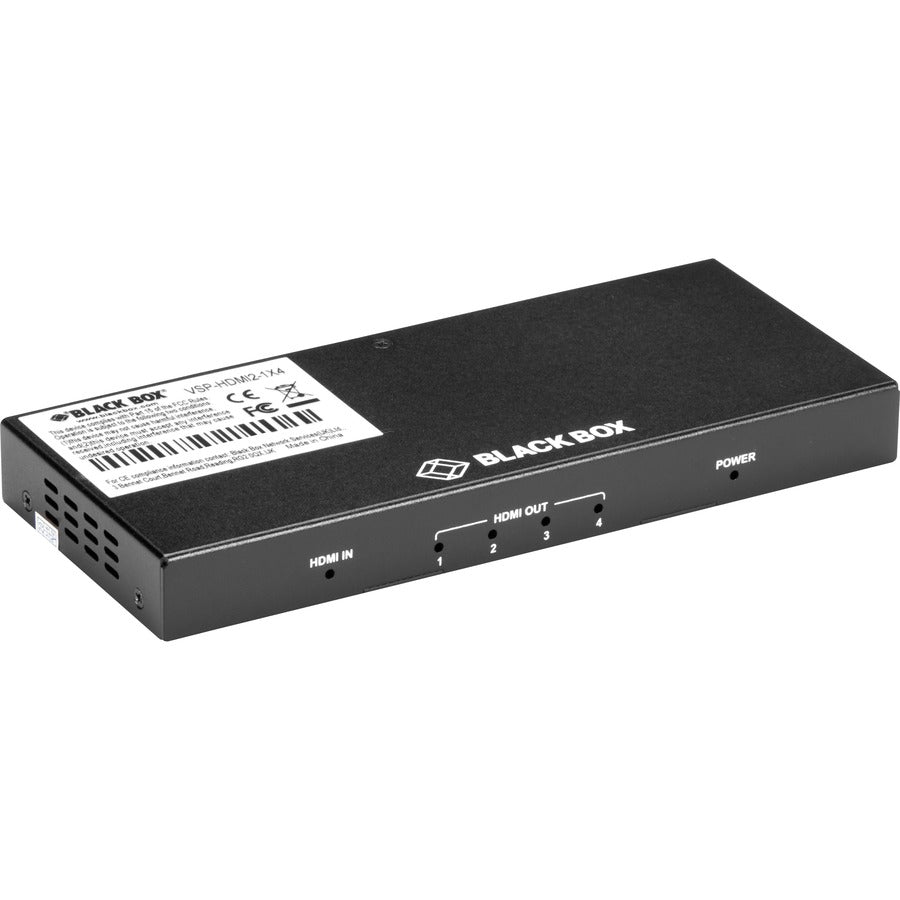 Black Box HDMI 2.0 4K60 Splitter - 1x4 for Ultra HD Video Distribution