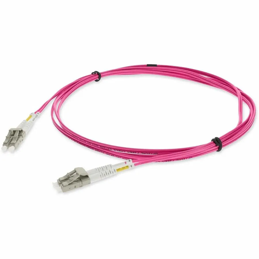 AddOn 5M LC (Male) to LC (Male) Magenta Duplex OM4 Fiber Optic Patch Cable