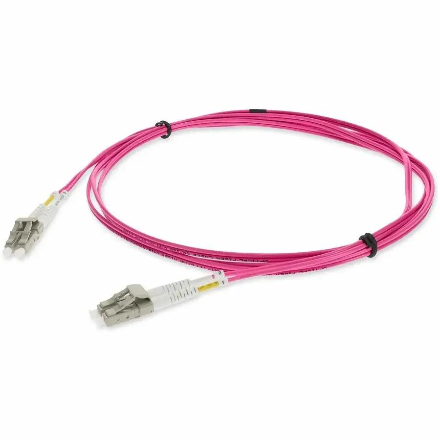AddOn 5M LC (Male) to LC (Male) Magenta Duplex OM4 Fiber Optic Patch Cable by ADDON
