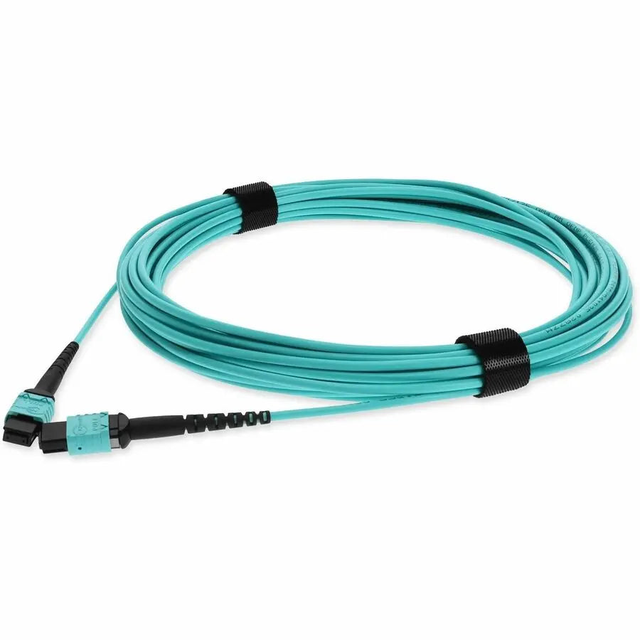 AddOn 3m MPO Female to MPO Female Aqua OM3 Fiber Optic Patch Cable for High-Speed Data Transfer by AddOn
