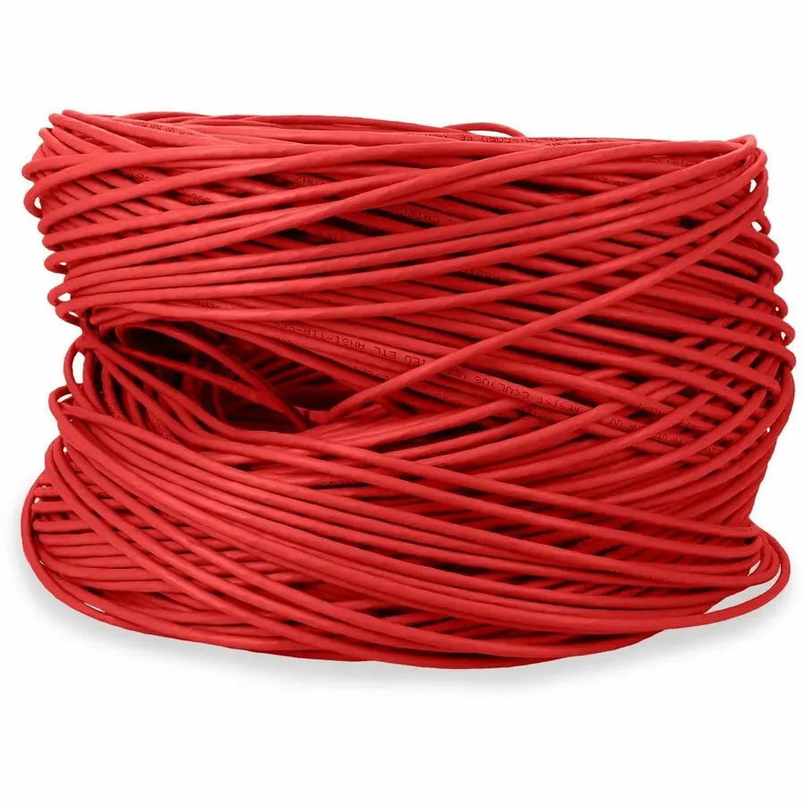 AddOn 1000ft Red Cat5e UTP PVC Copper Patch Cable – Structured Network Cabling for LANs and Data Centers