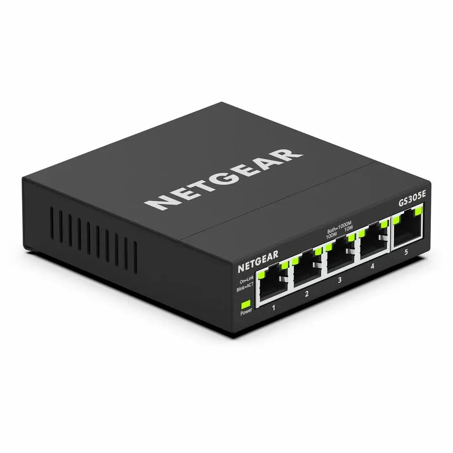 Netgear Business GS305E Ethernet Switch – 5 Port Gigabit Network Switch with VLAN, QoS, and Layer 3 Support
