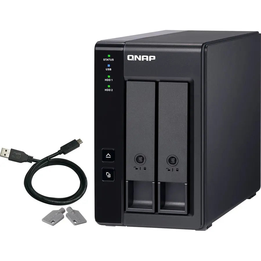 QNAP TR-002-US 2-Bay USB Type-C External RAID Storage Enclosure for PC and NAS Expansion
