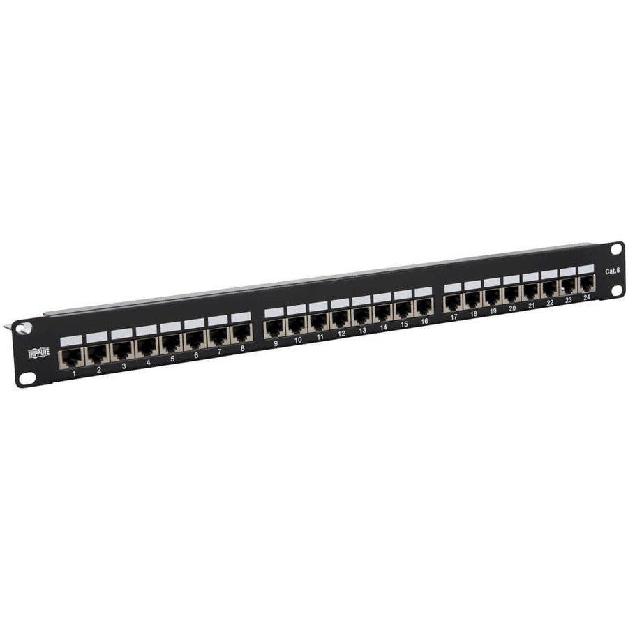 Tripp Lite Eaton N252-024-SH-K 24-Port Shielded Cat6 Patch Panel for High-Density Ethernet Networks