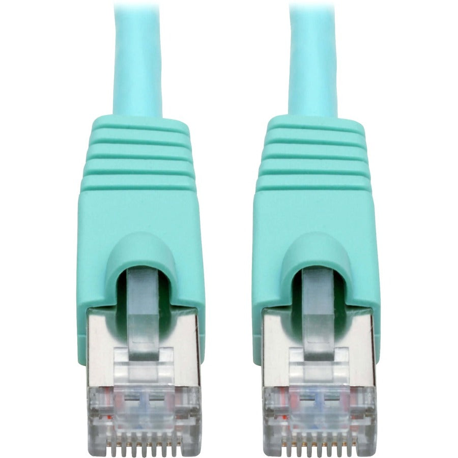 Eaton Tripp Lite Series Cat6a 10G Snagless Shielded STP Ethernet Cable (RJ45 M/M), PoE, Aqua, 3 ft