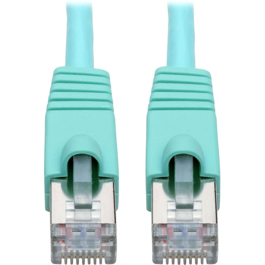 Eaton Tripp Lite Series Cat6a 10G Snagless Shielded STP Ethernet Cable (RJ45 M/M), PoE, Aqua, 7 ft