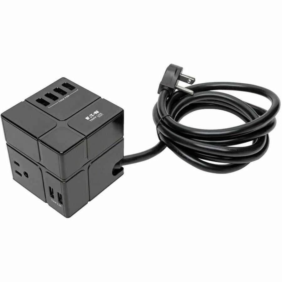 Eaton Corporation Tripp Lite TLP366CUBEUSBB Surge Protector with 3 Outlets and 6 USB Ports