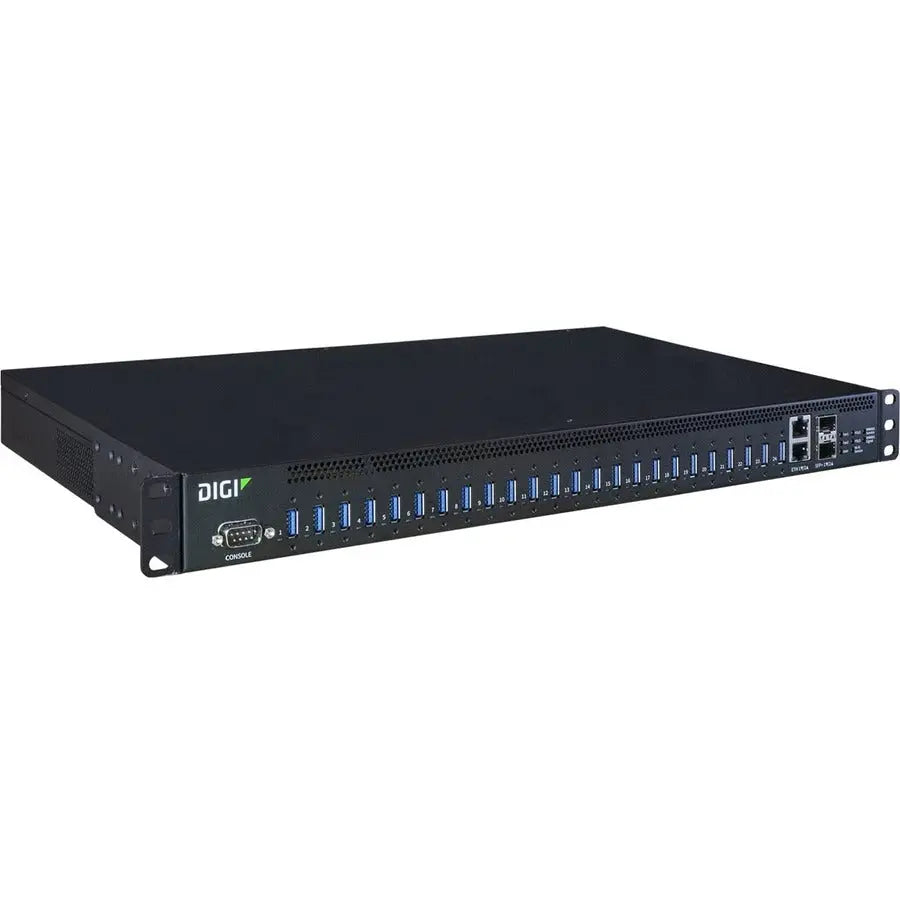 Digi AnywhereUSB 24 Plus USB/Ethernet Combo Hub - Rack Mountable 24-Port Remote USB Hub with Failover Redundancy