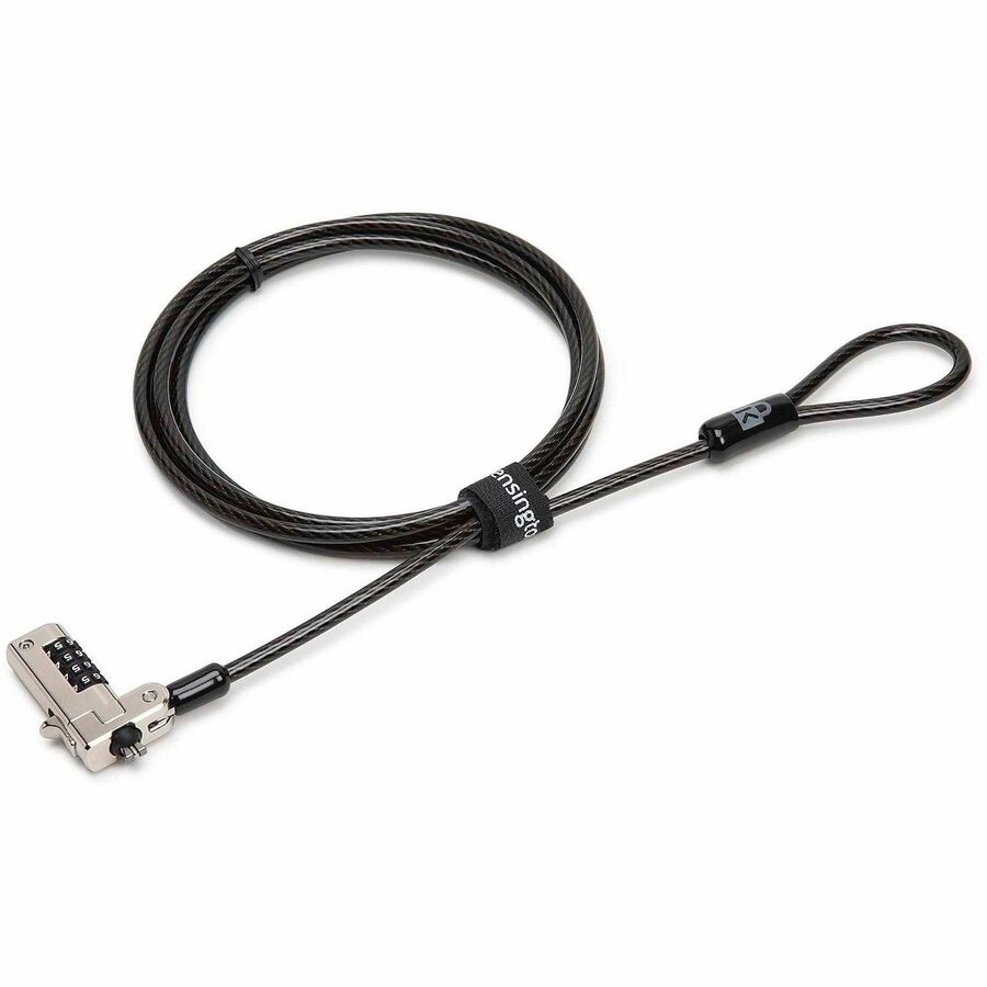 Kensington Slim N17 Combination Laptop Lock for Wedge-Shaped Slots - Cut-Resistant Carbon Steel Cable and Secure Locking Mechanism