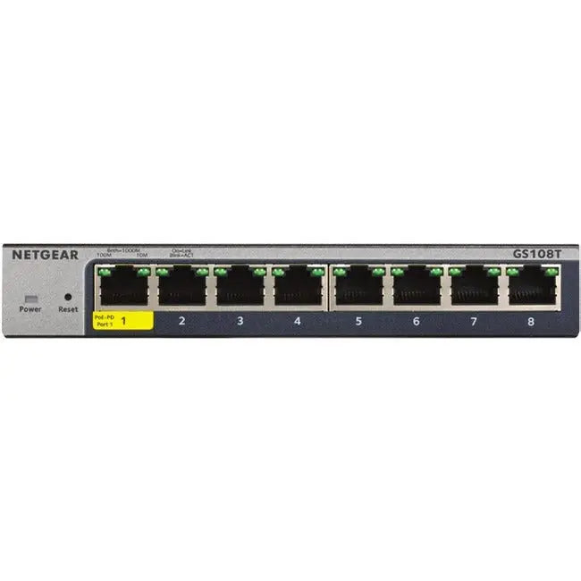 Netgear GS108T-300NAS 8-Port Gigabit Smart Managed Pro Switch with Cloud Management