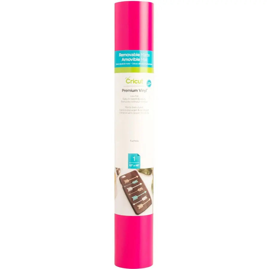 Cricut Premium Vinyl - Removable Fuchsia, 12" x 48" Craft Vinyl Roll