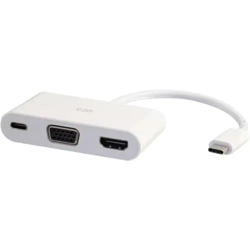 Legrand Group C2G USB-C to HDMI and VGA Adapter Converter with Power Delivery – White