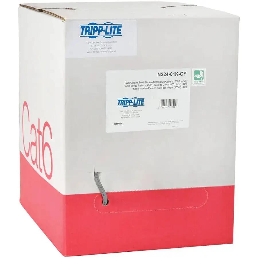 Eaton Tripp Lite Series Cat6 UTP Bulk Cable - 1000 ft Gray Plenum Rated Ethernet Cable by Eaton Corporation