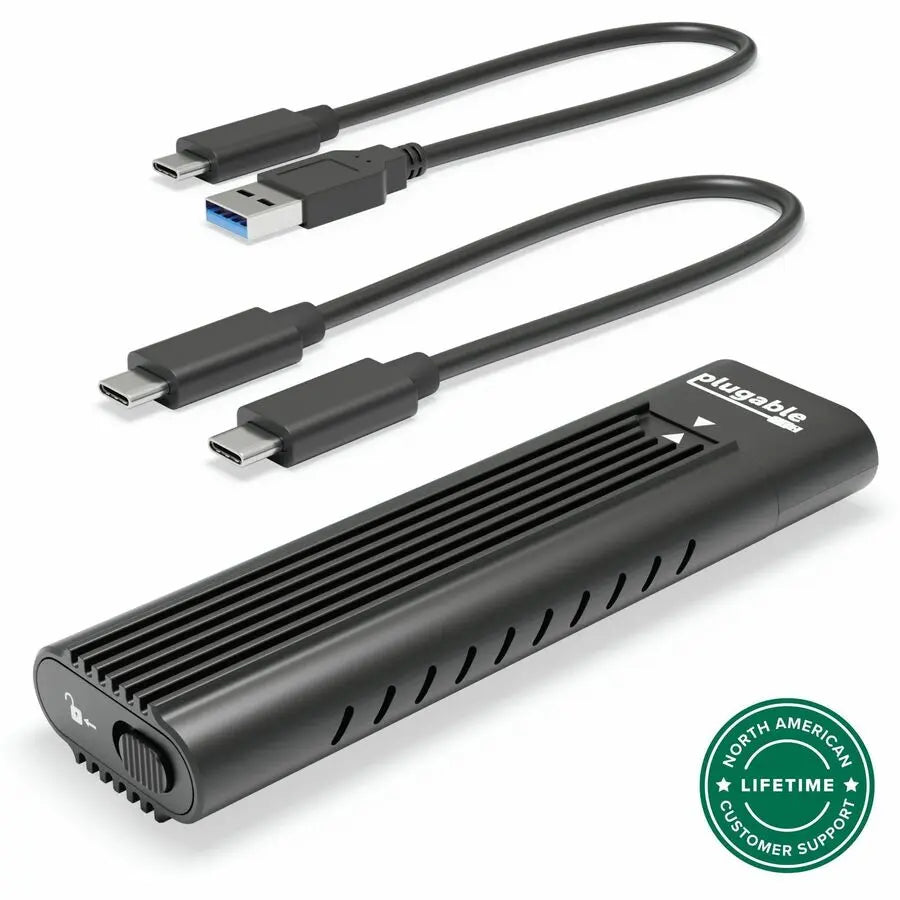 Plugable USB C to M.2 NVMe Enclosure USBC-NVME – High-Speed External SSD Case for Windows, Mac, Linux