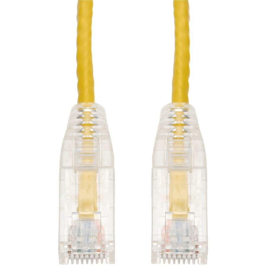 AddOn 12ft Yellow CAT 6 Slim PVC Ethernet Cable with Snagless Clear-Claw RJ-45 Connectors