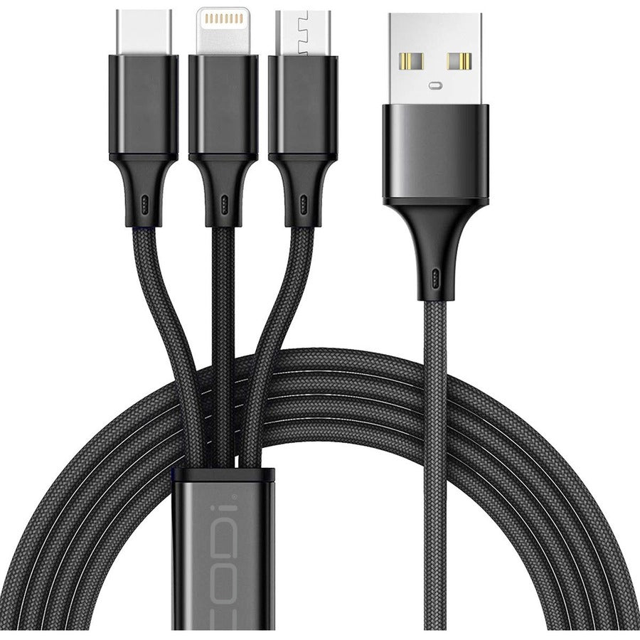 CODi A01068 4-Foot 3-in-1 USB Fast Multi-Charging Cable