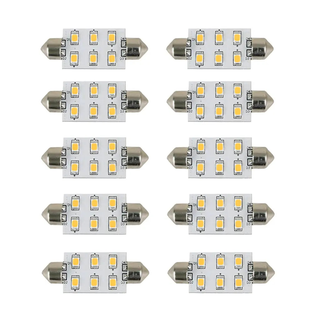 Scandvik 41162 Bulb Warm White 10-Pack – Festoon LED Replacement for Marine and RV Lighting
