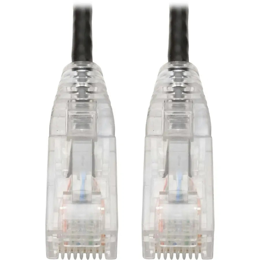 Eaton Tripp Lite Series Cat6 Gigabit Snagless Slim UTP Ethernet Cable (RJ45 M/M), 8 inches, Black