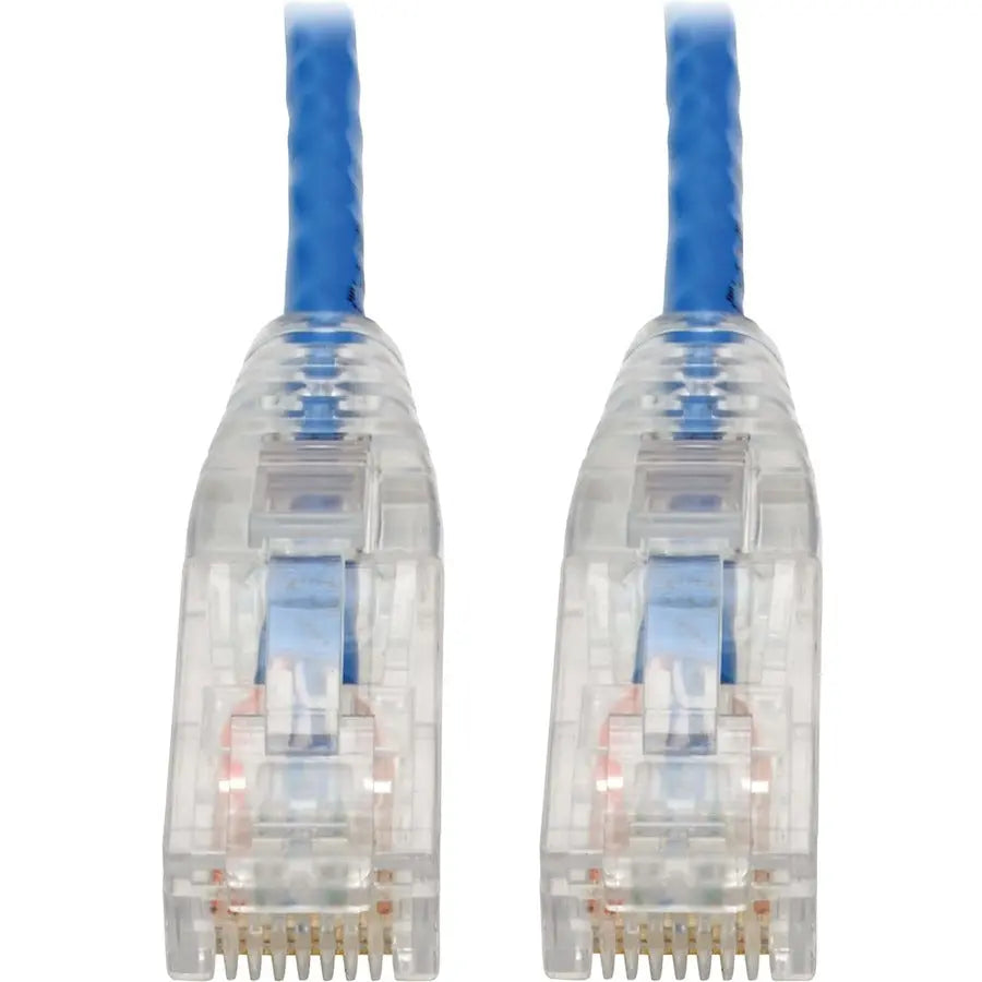 Eaton Tripp Lite Series Cat6 Gigabit Snagless Slim UTP Ethernet Cable (RJ45 M/M), 8 in., Blue