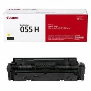 Canon 055H Original High Yield Yellow Laser Toner Cartridge – 5,900 Pages for Canon MF741Cdw, MF743Cdw, and LBP660 Printers