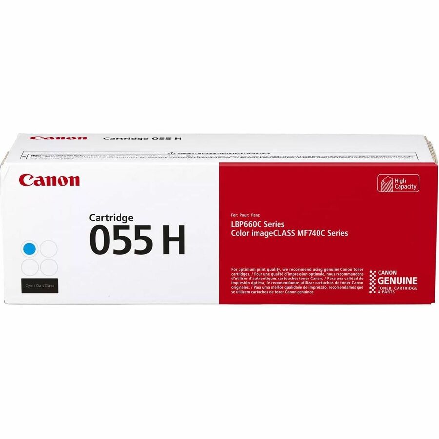 Canon 055H Original High Yield Cyan Laser Toner Cartridge - 1 Pack for Canon MF741Cdw, MF743Cdw, and LBP660 Printers