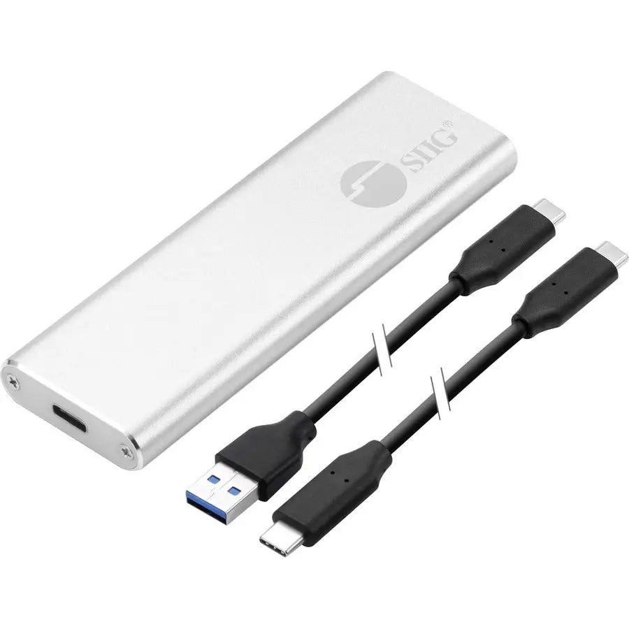 SIIG USB 3.1 Gen 2 Type-C to M.2 PCIe NVMe SSD Enclosure - External Compact Drive Case