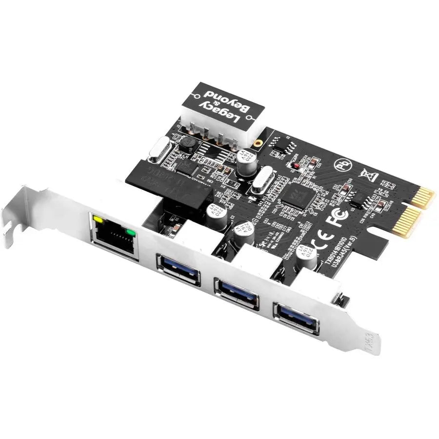 SIIG USB 3.0 3-Port Hub with LAN PCIe Card - Adds USB 3.0 and Gigabit Ethernet to Your Desktop