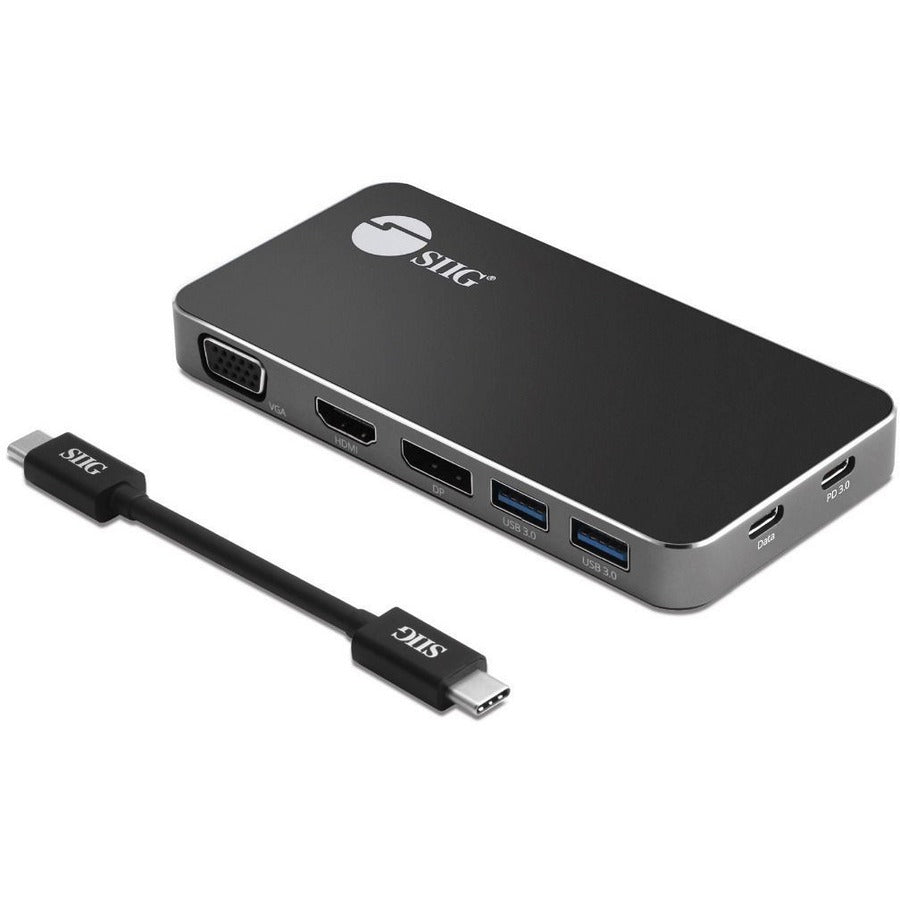 SIIG JU-DK0D11-S1 USB-C MST Video Travel Docking Station with 100W Power Delivery