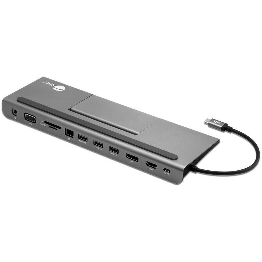 SIIG Aluminum USB-C MST Video Docking Station with 100W Power Delivery - Model JU-DK0E11-S1