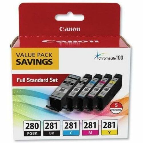 Canon PGI-280/CLI-281 5-Color Value Pack Ink Cartridge for PIXMA Printers