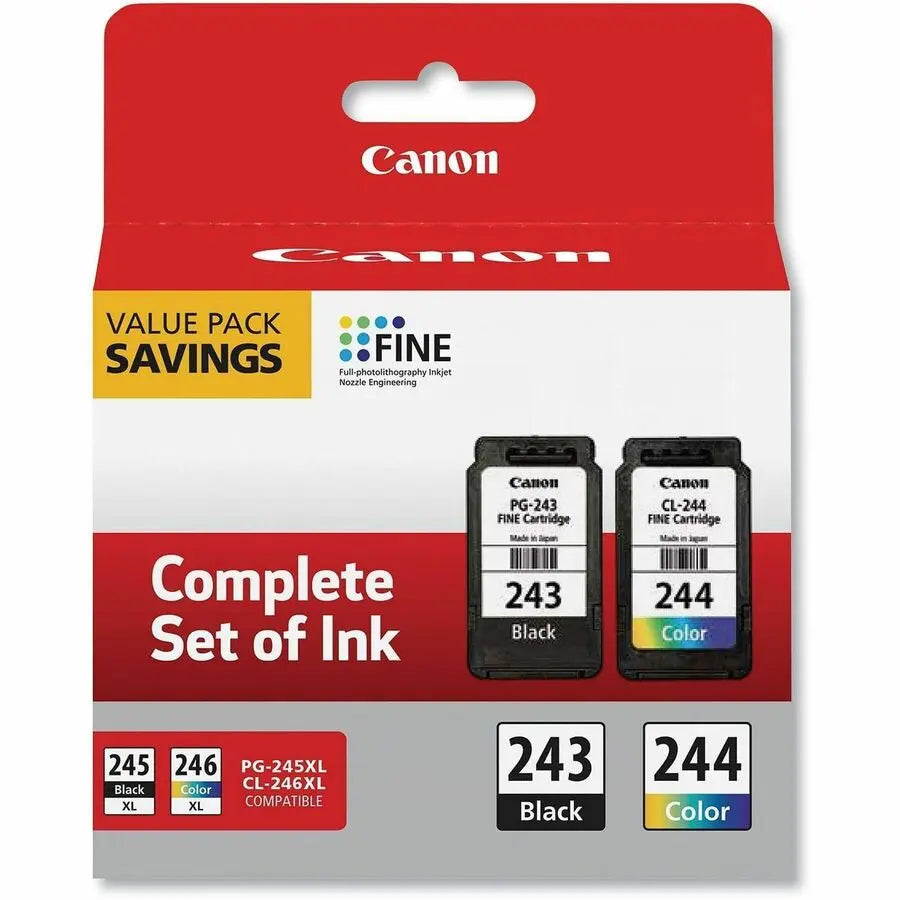 Canon PG-243 / CL-244 Original Inkjet Ink Cartridge Value Pack for Canon PIXMA Printers