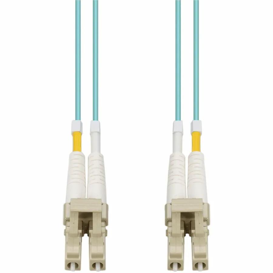AddOn 5m LC to LC Aqua OM4 Duplex OFNP Plenum Fiber Patch Cable by ADDON