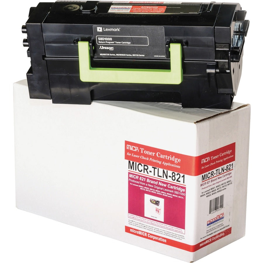 microMICR MICR Laser Toner Cartridge 58D1000 for Lexmark MS821 & More - High-Quality MICR Printing