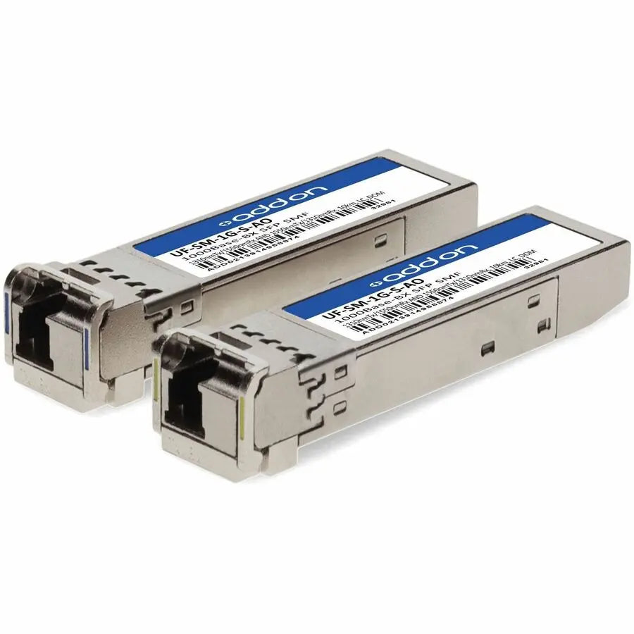 AddOn 1 Pair of Ubiquiti UF-SM-1G-S Compatible 1000Base-BX SFP Transceivers (Single-Mode Fiber, 3 km, LC, TAA Compliant)