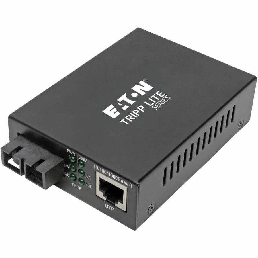 Eaton Tripp Lite Series N785-P01-SC-MM1 Fiber to Gigabit Ethernet Media Converter - Extends Power and Data up to 550 Meters via SC Multimode Fiber Cable