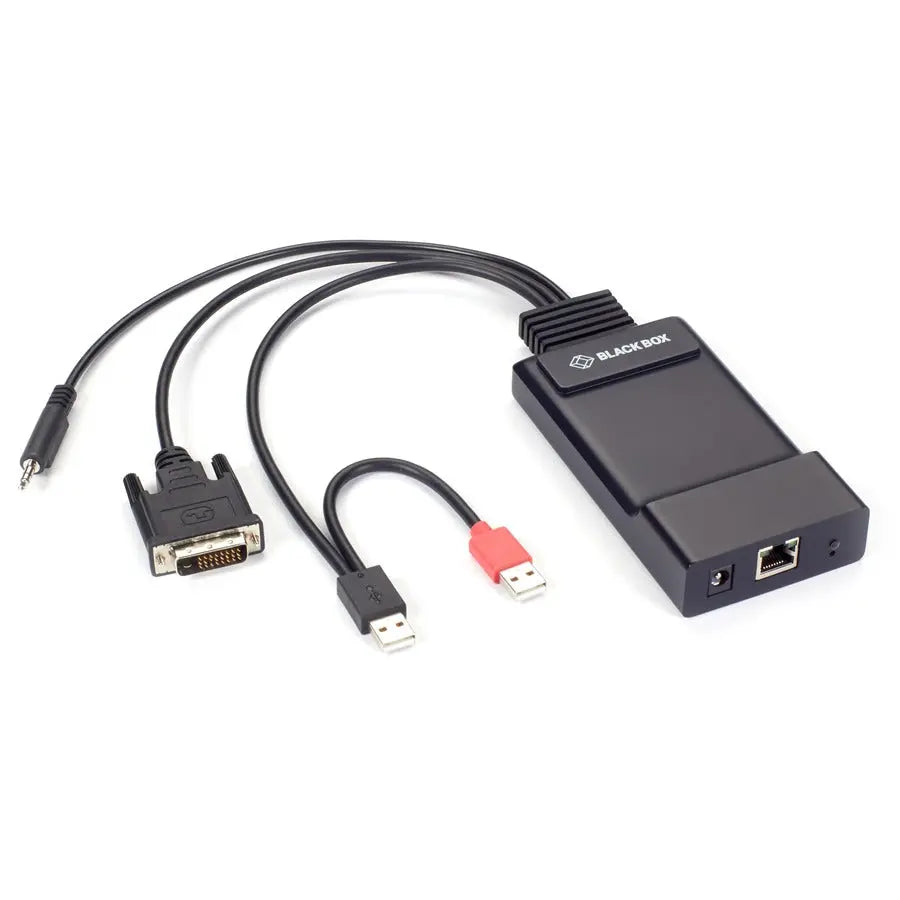 Black Box Emerald EMD200DV-T Zero U DVI KVM-over-IP Transmitter - Single Monitor, HD, USB-HID, Audio, 12-Inch