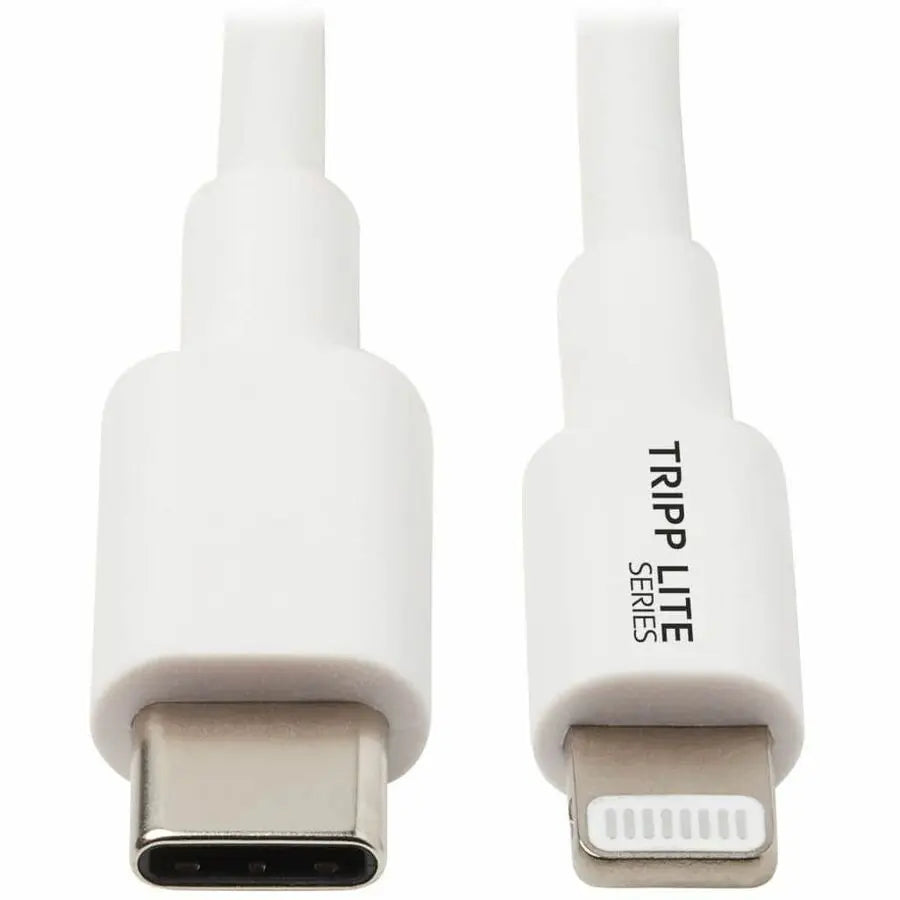 Eaton Tripp Lite Series USB-C to Lightning Cable (Part M102-003-WH), 3 ft. White – Fast Charging & Data Transfer for Apple Devices