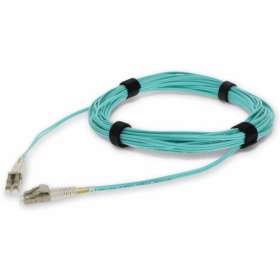 AddOn 10m LC to LC Aqua OM4 Duplex Microboot Fiber Patch Cable