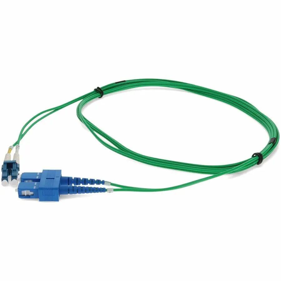 AddOn 10m LC (Male) to SC (Male) Green OS2 Duplex Riser-Rated Fiber Patch Cable