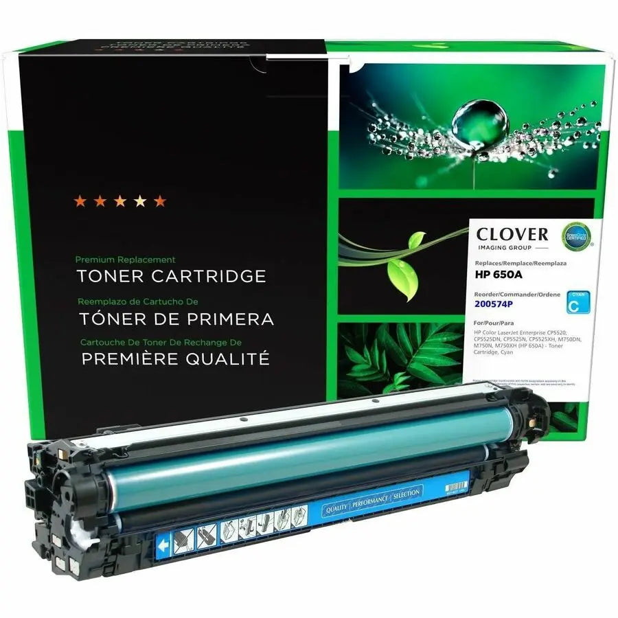 Clover Imaging Remanufactured Cyan Toner Cartridge for HP 650A (CE271A) - High-Yield, Eco-Friendly Laser Cartridge